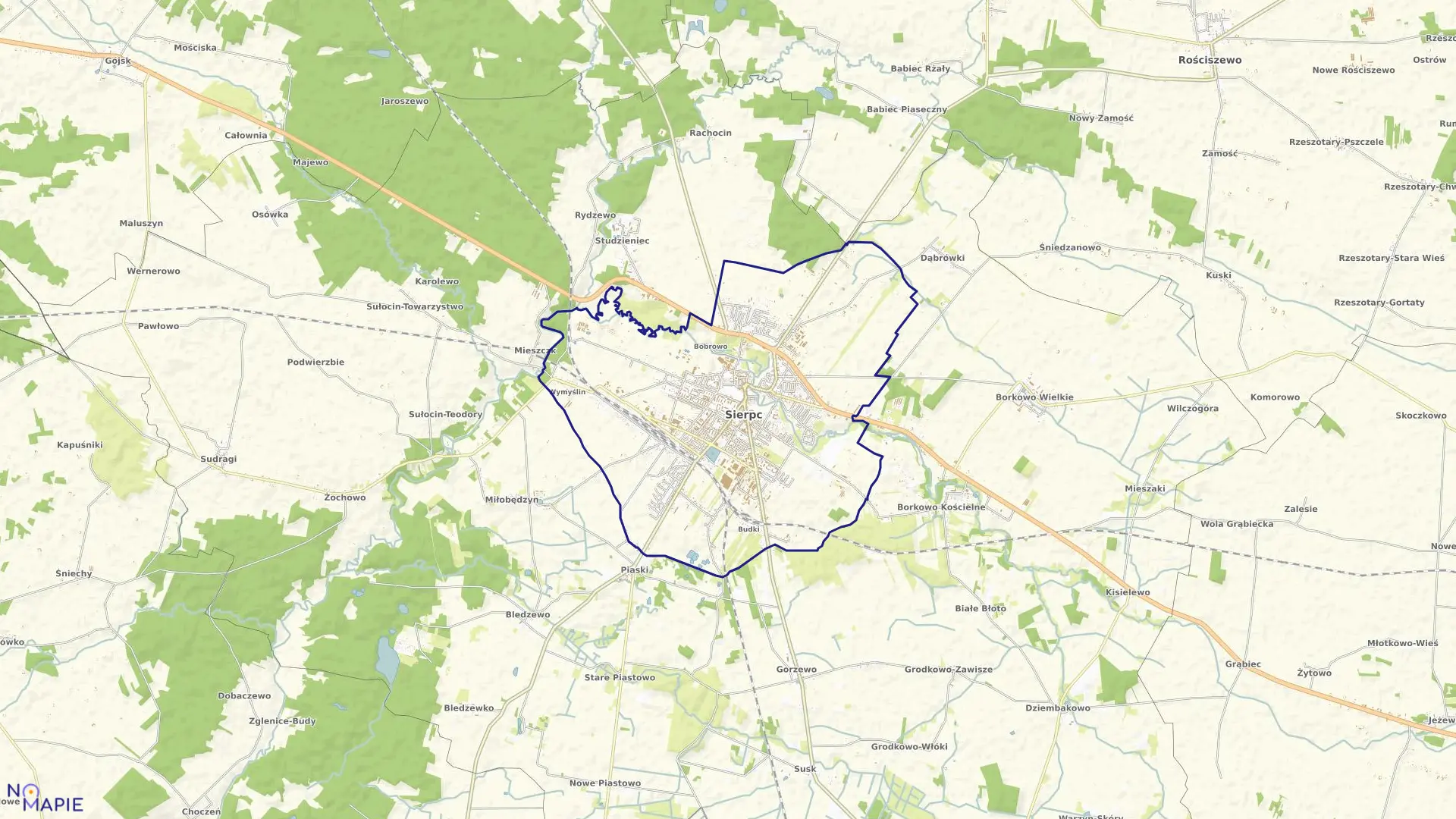 Mapa obrębu SIERPC w mieście Sierpc